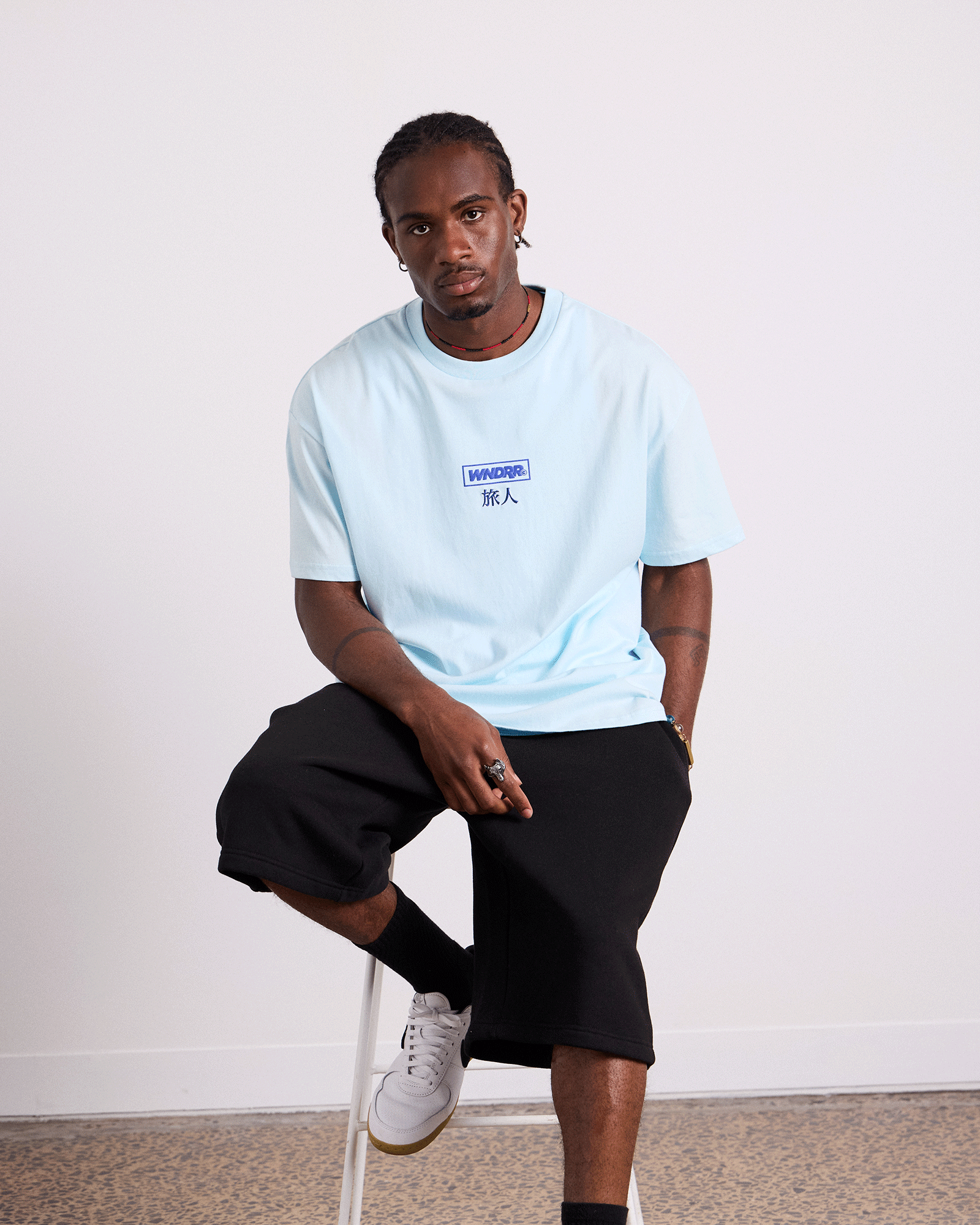 SHODO BOX FIT TEE - BABY BLUE