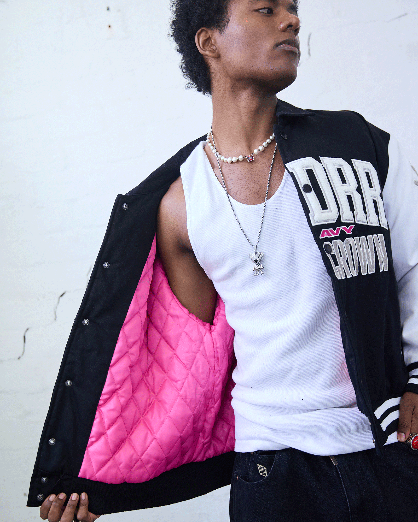 PROLOGUE VARSITY JACKET - BLACK/OFF WHITE