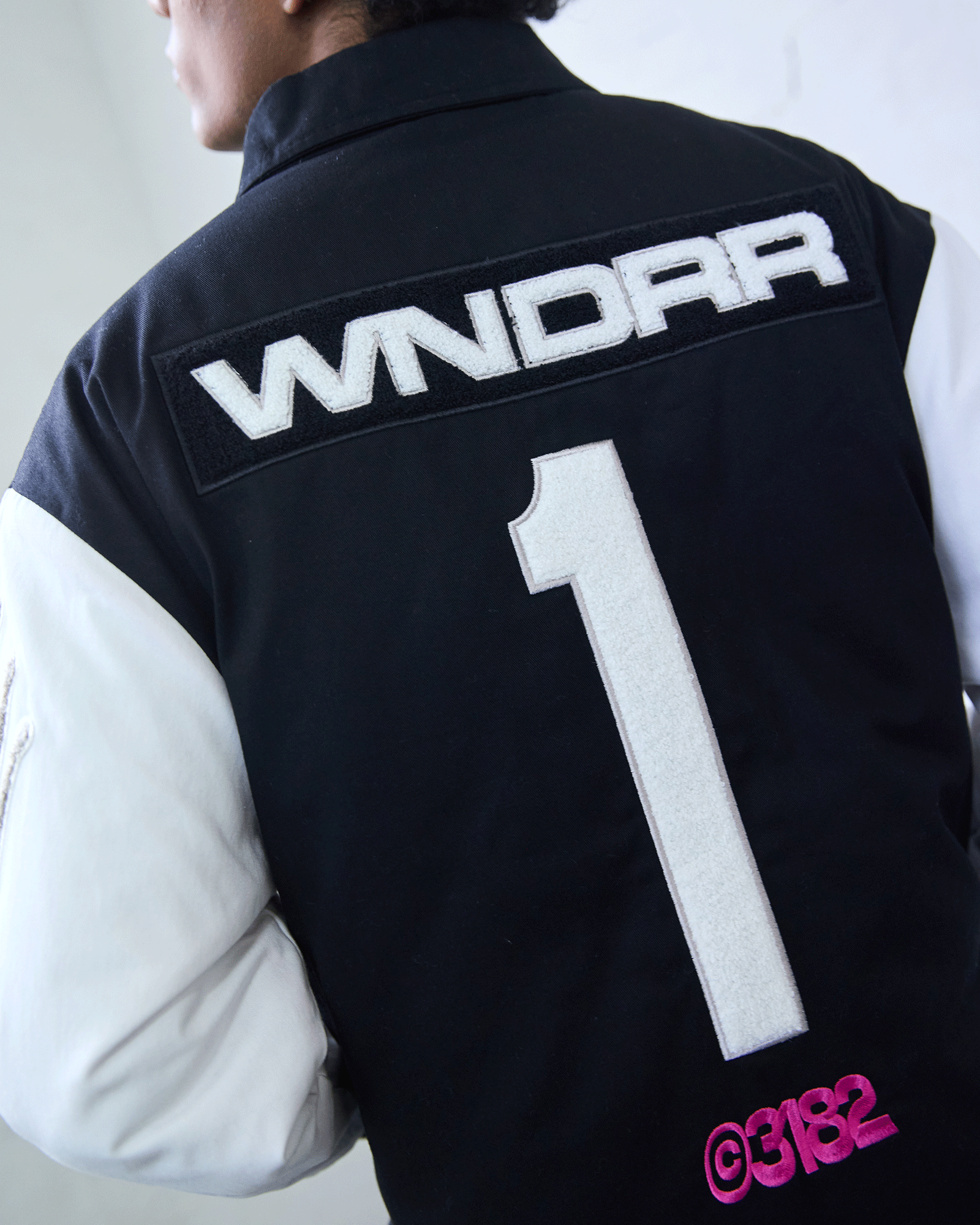 PROLOGUE VARSITY JACKET - BLACK/OFF WHITE