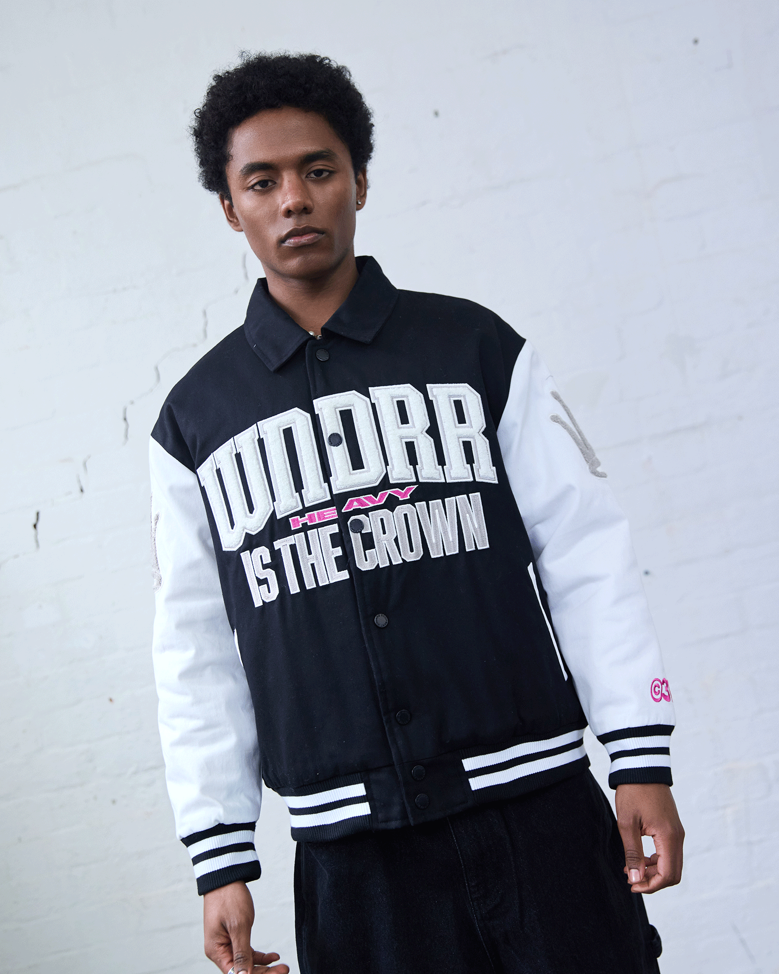 PROLOGUE VARSITY JACKET - BLACK/OFF WHITE