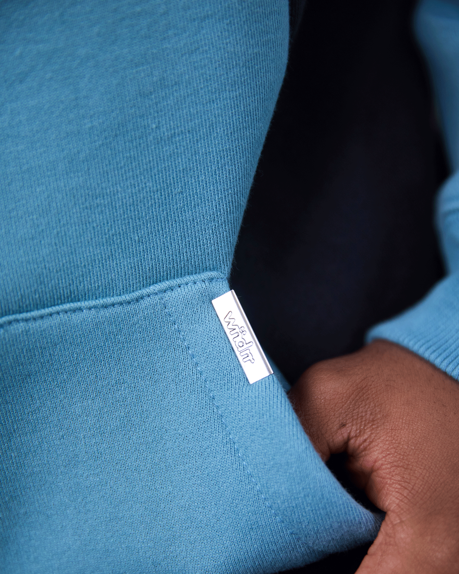 FRAMED PANEL HOOD SWEAT - DUSK BLUE/OFF WHITE