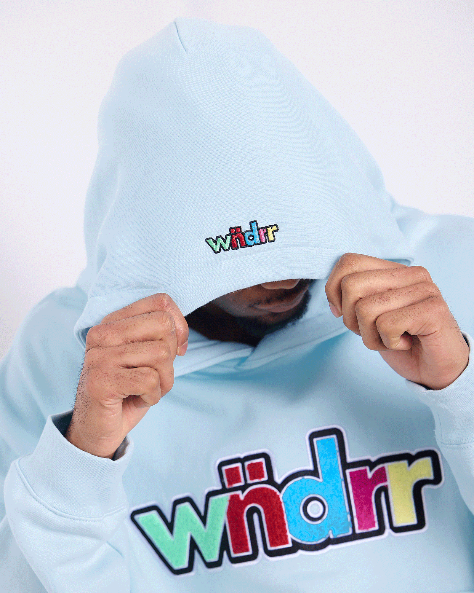 TINT BOX FIT HOOD SWEAT - BABY BLUE