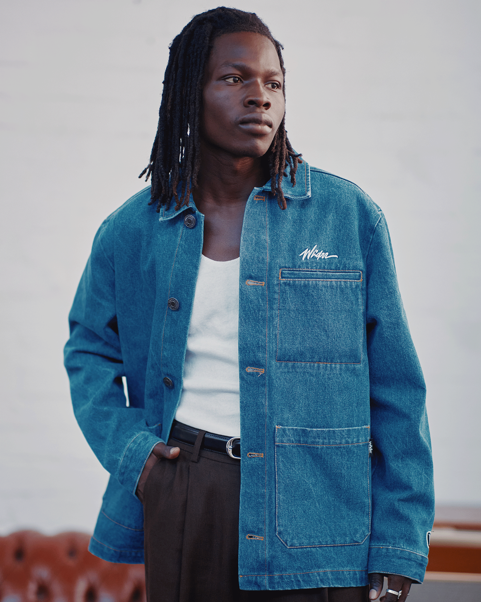 SCRIPT DENIM OVERSHIRT - BLUE