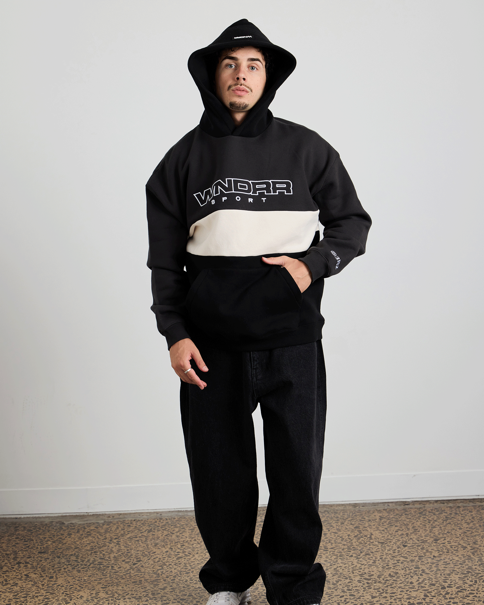 STARTER PANEL HOOD SWEAT - BLACK