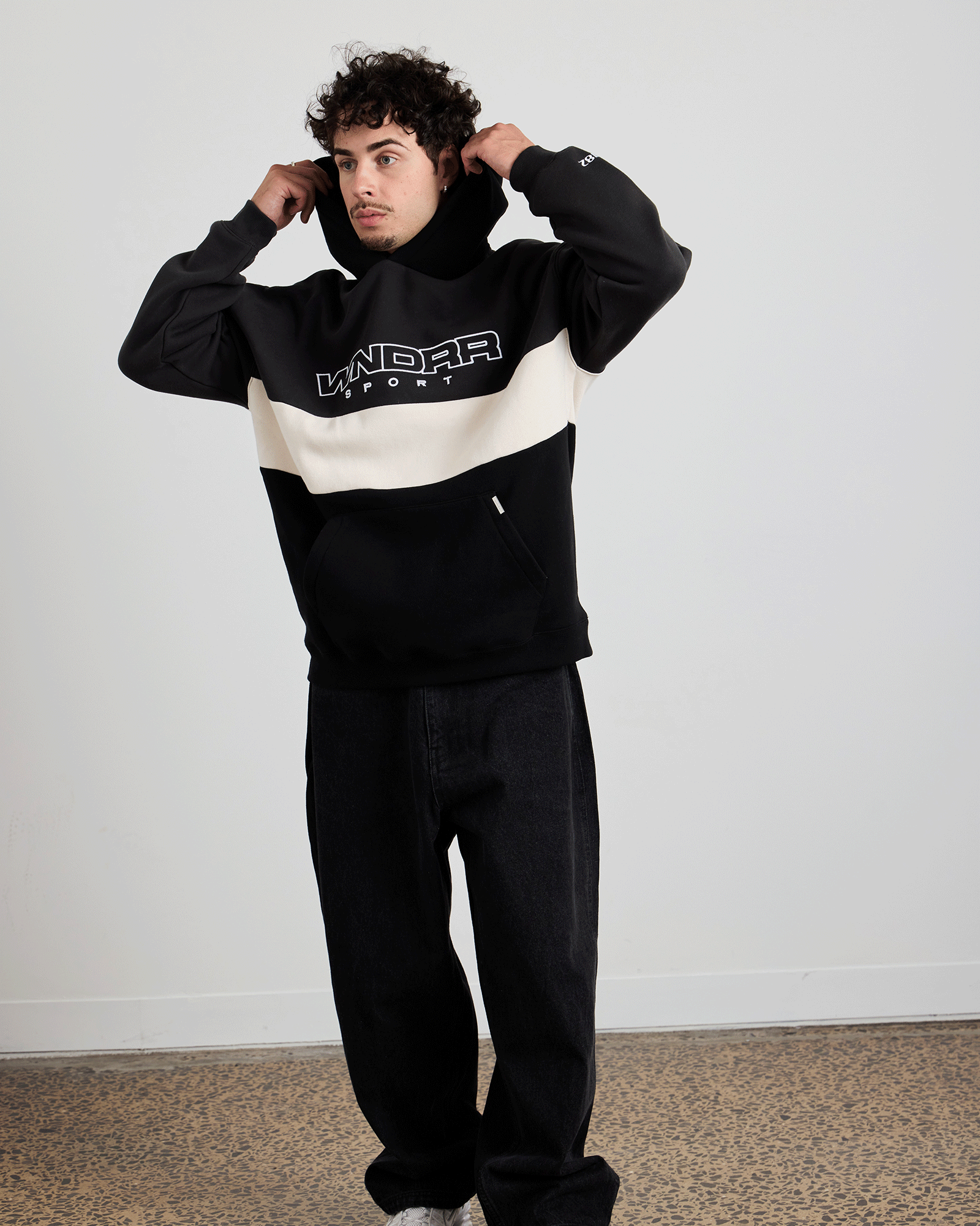 STARTER PANEL HOOD SWEAT - BLACK