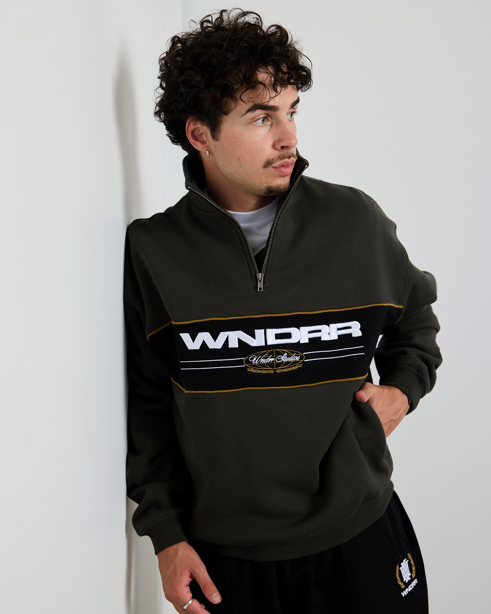 MAISON 1/4 ZIP SWEAT - INK
