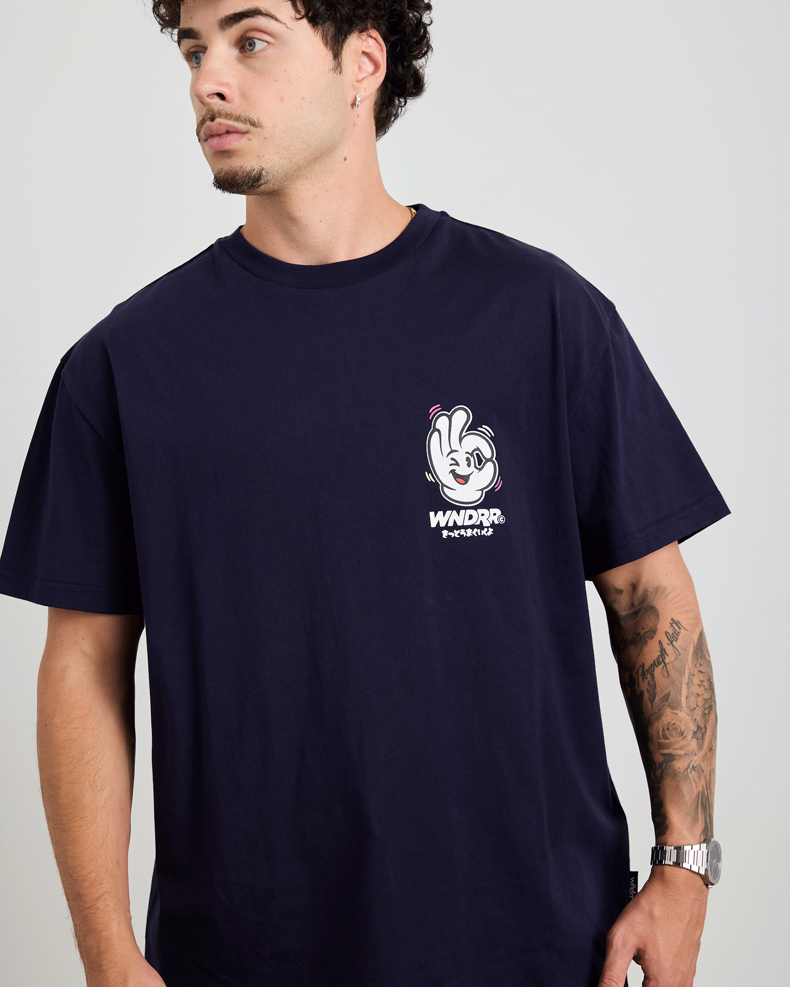 I'M SURE BOX FIT TEE - NAVY
