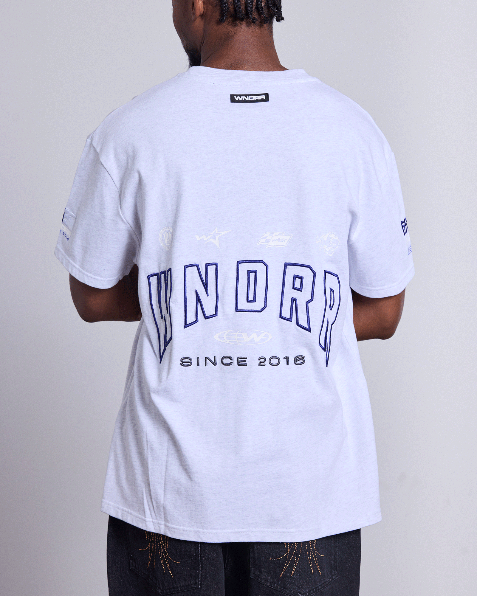HASHI BOX FIT TEE - WHITE MARLE