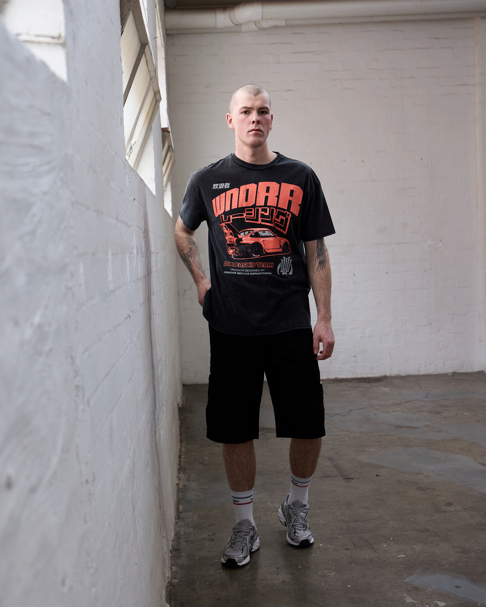 TORQUE BOX FIT TEE - WASHED BLACK