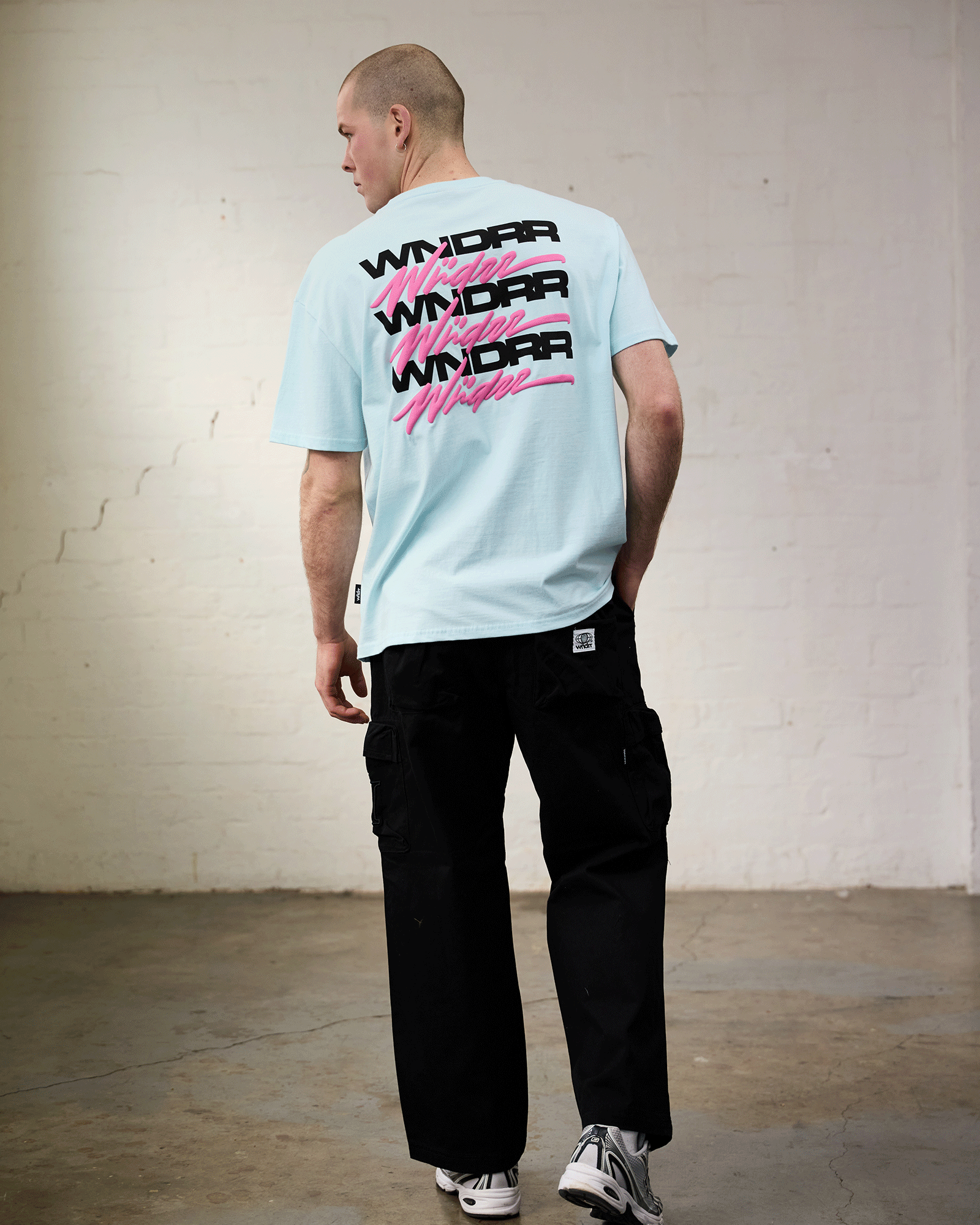 HEXED BOX FIT TEE - BABY BLUE