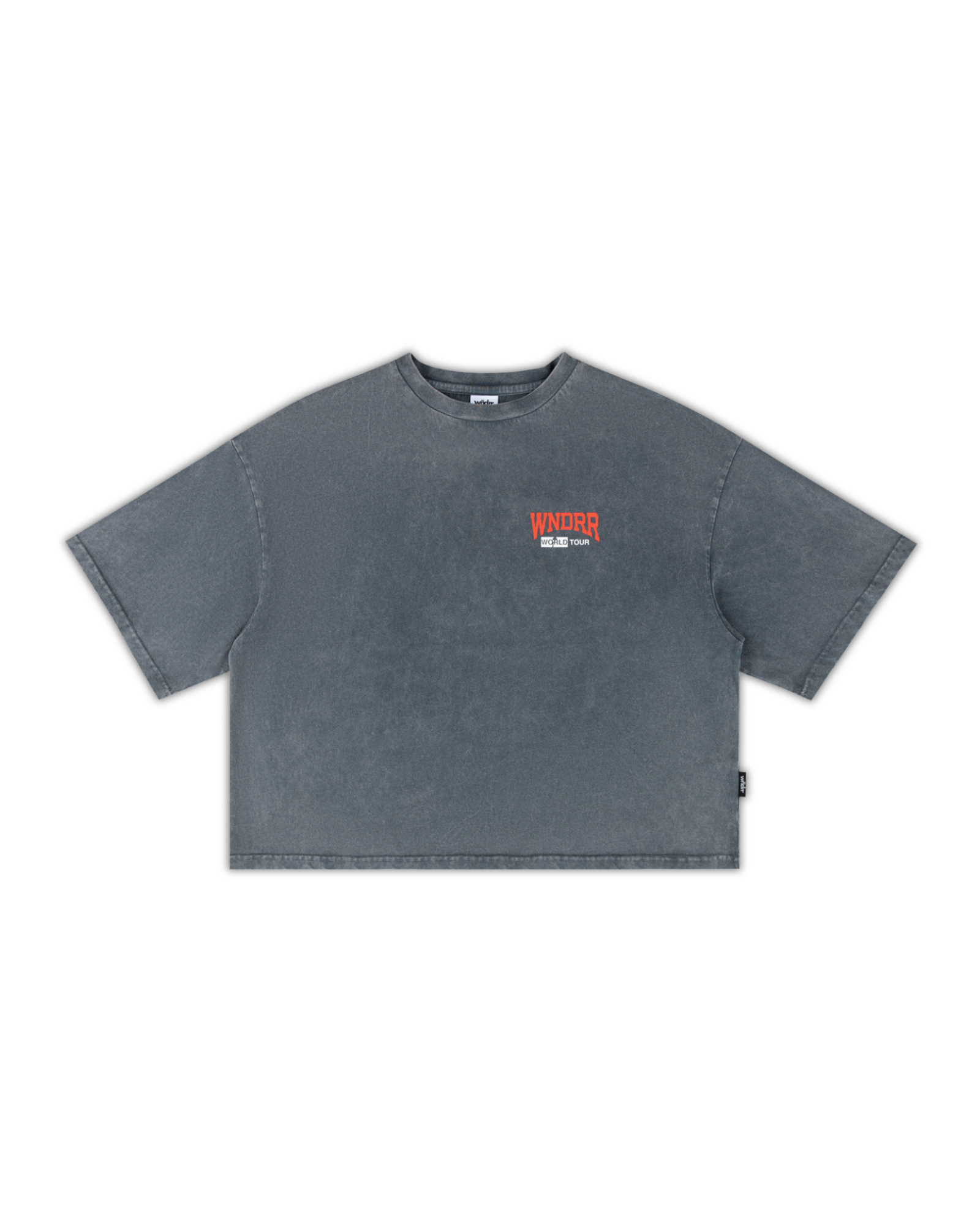 WOMENS WORLD TOUR CROPPED FIT TEE - WASHED GREY