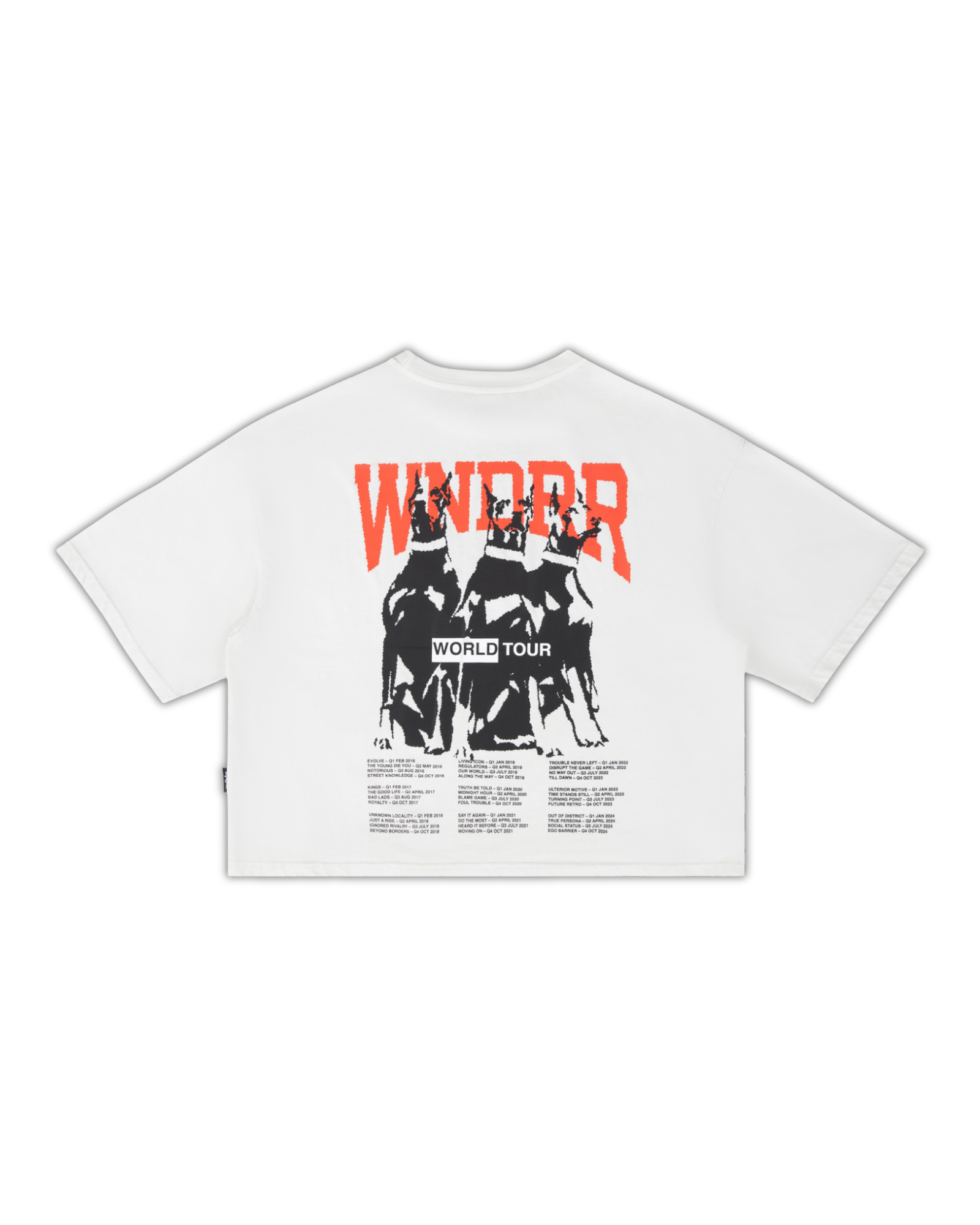 WOMENS WORLD TOUR CROPPED FIT TEE - WASHED WHITE