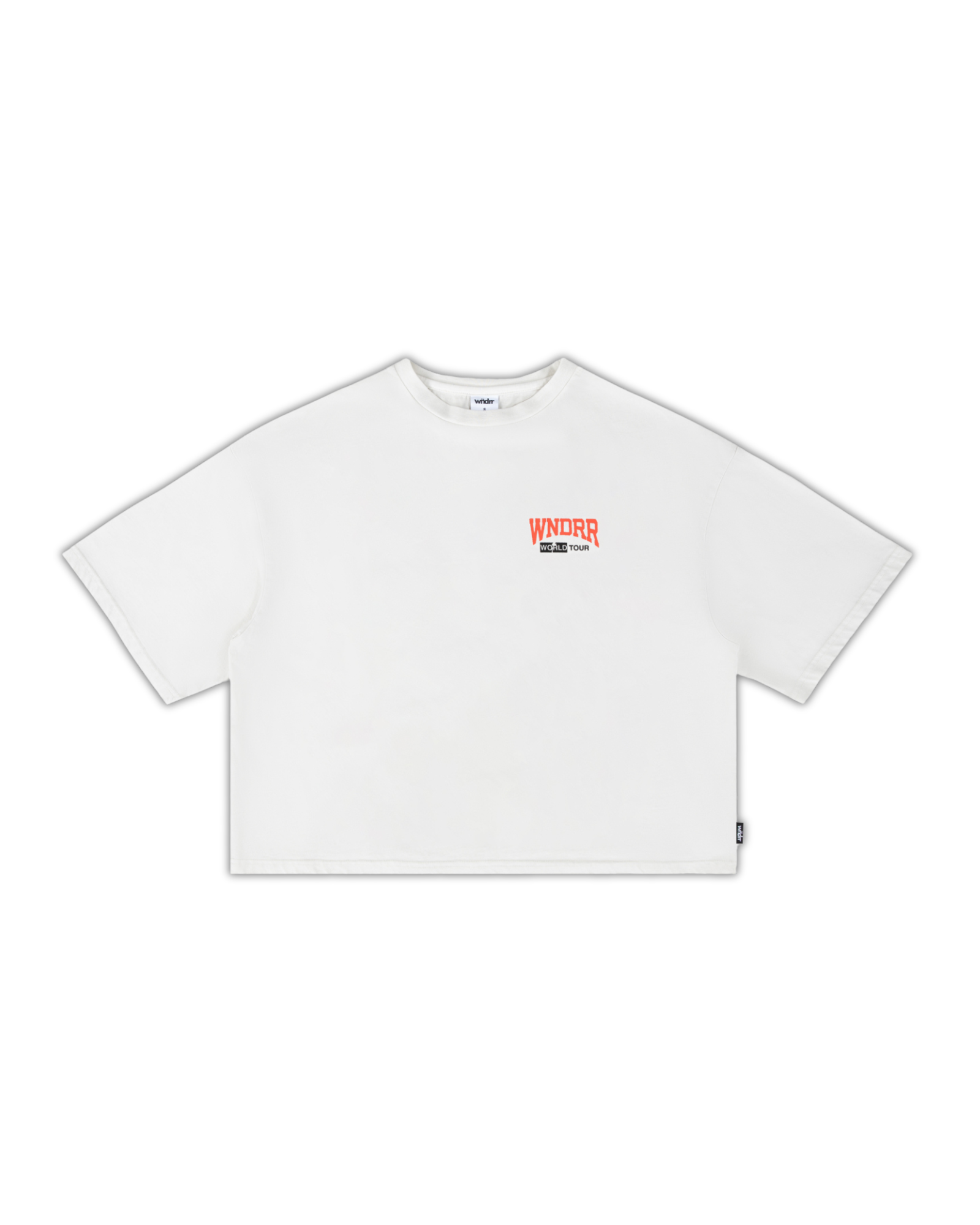 WOMENS WORLD TOUR CROPPED FIT TEE - WASHED WHITE