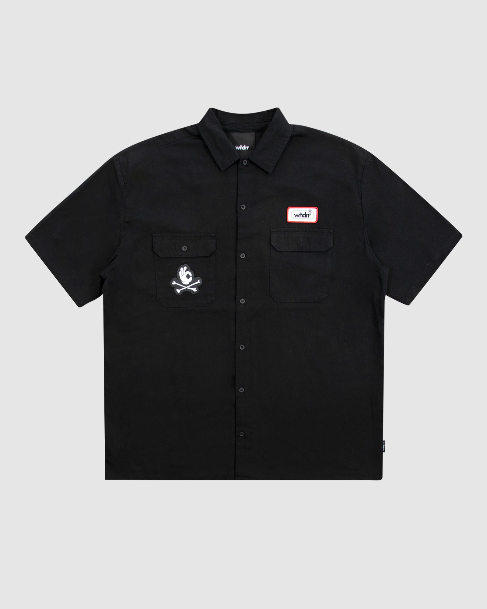 THREE EIGHT S/S WORK SHIRT - BLACK