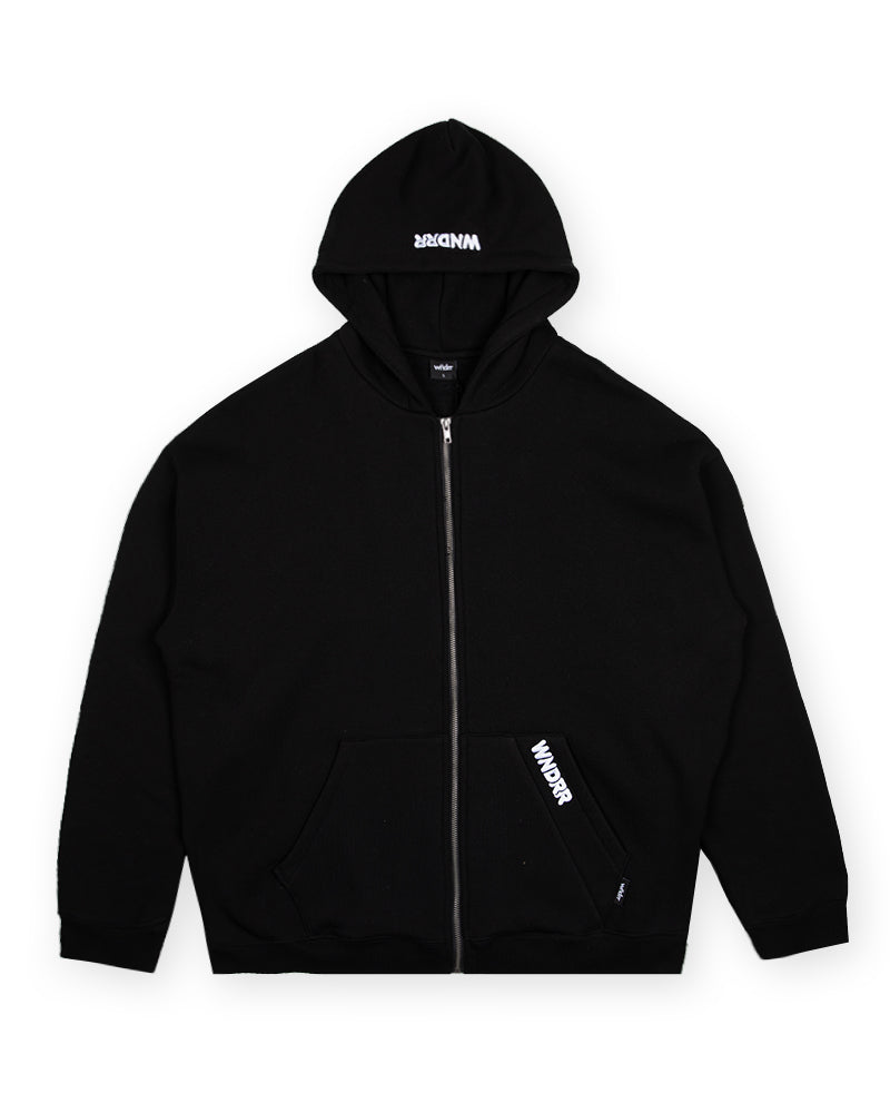 HALO ZIP HOOD SWEAT - BLACK
