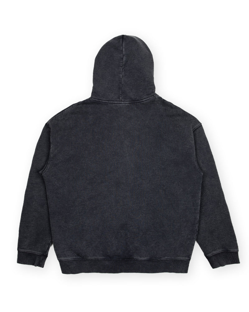 HALO ZIP HOOD SWEAT - WASHED BLACK