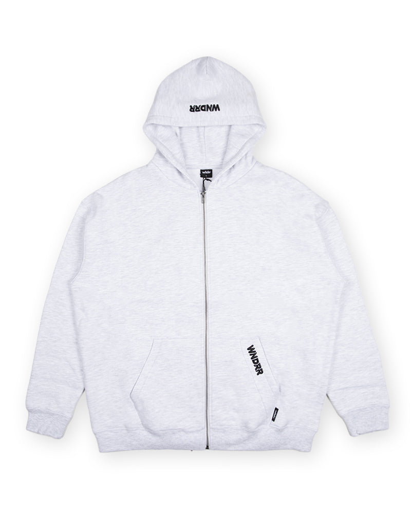 HALO ZIP HOOD SWEAT - WHITE MARLE