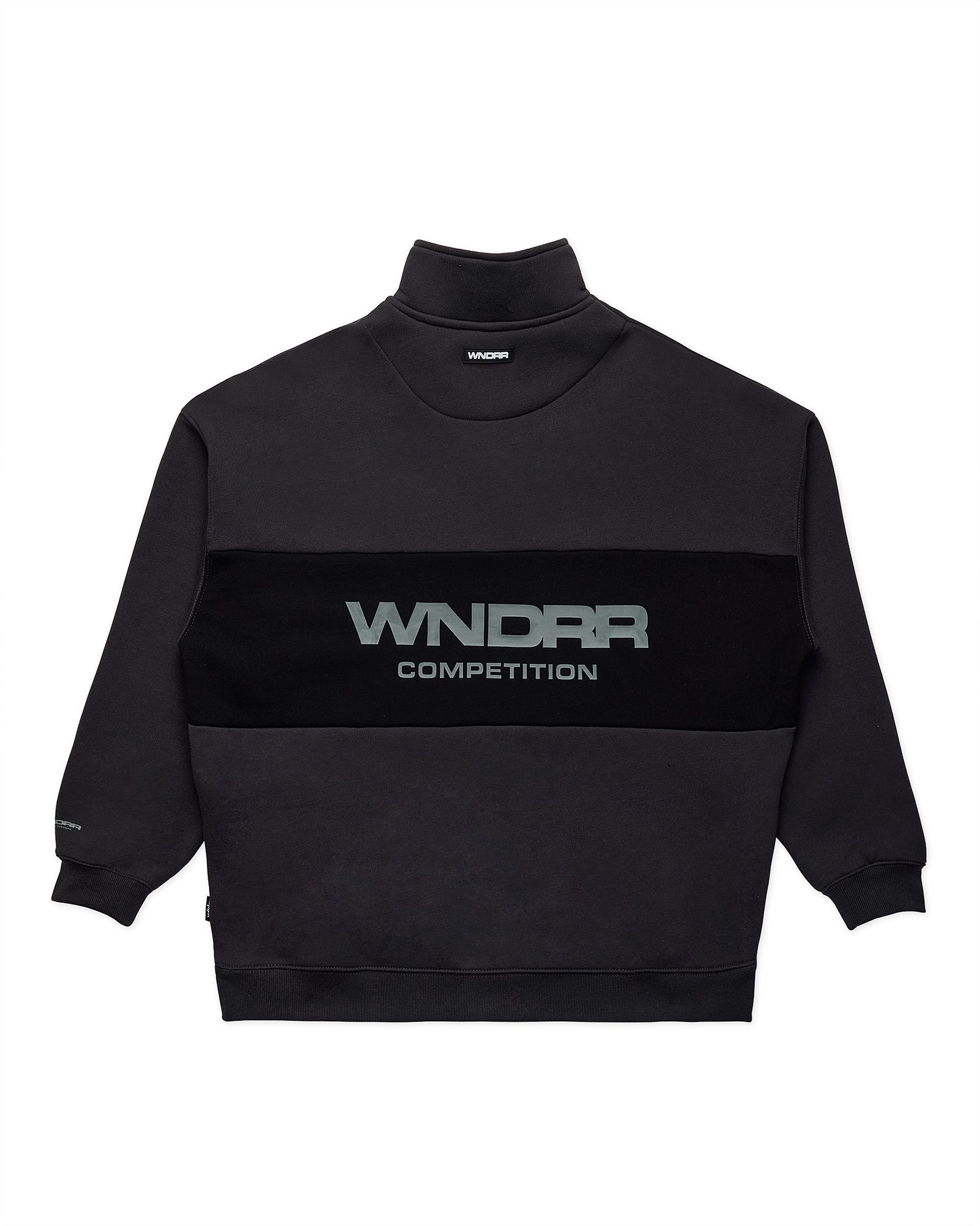 FREQUENCY PANEL 1/4 ZIP SWEAT - FADED BLACK