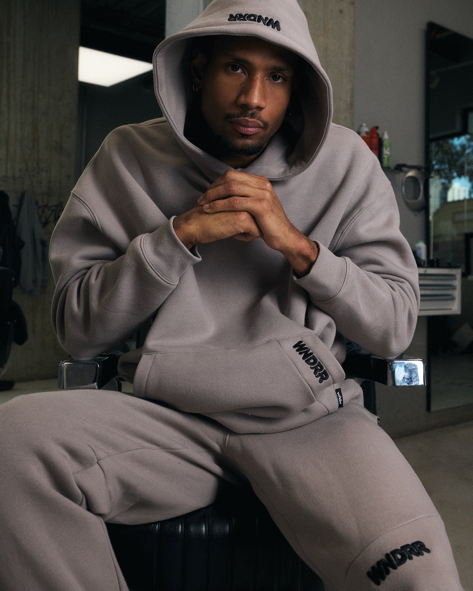 HALO HOOD SWEAT - MOON GREY