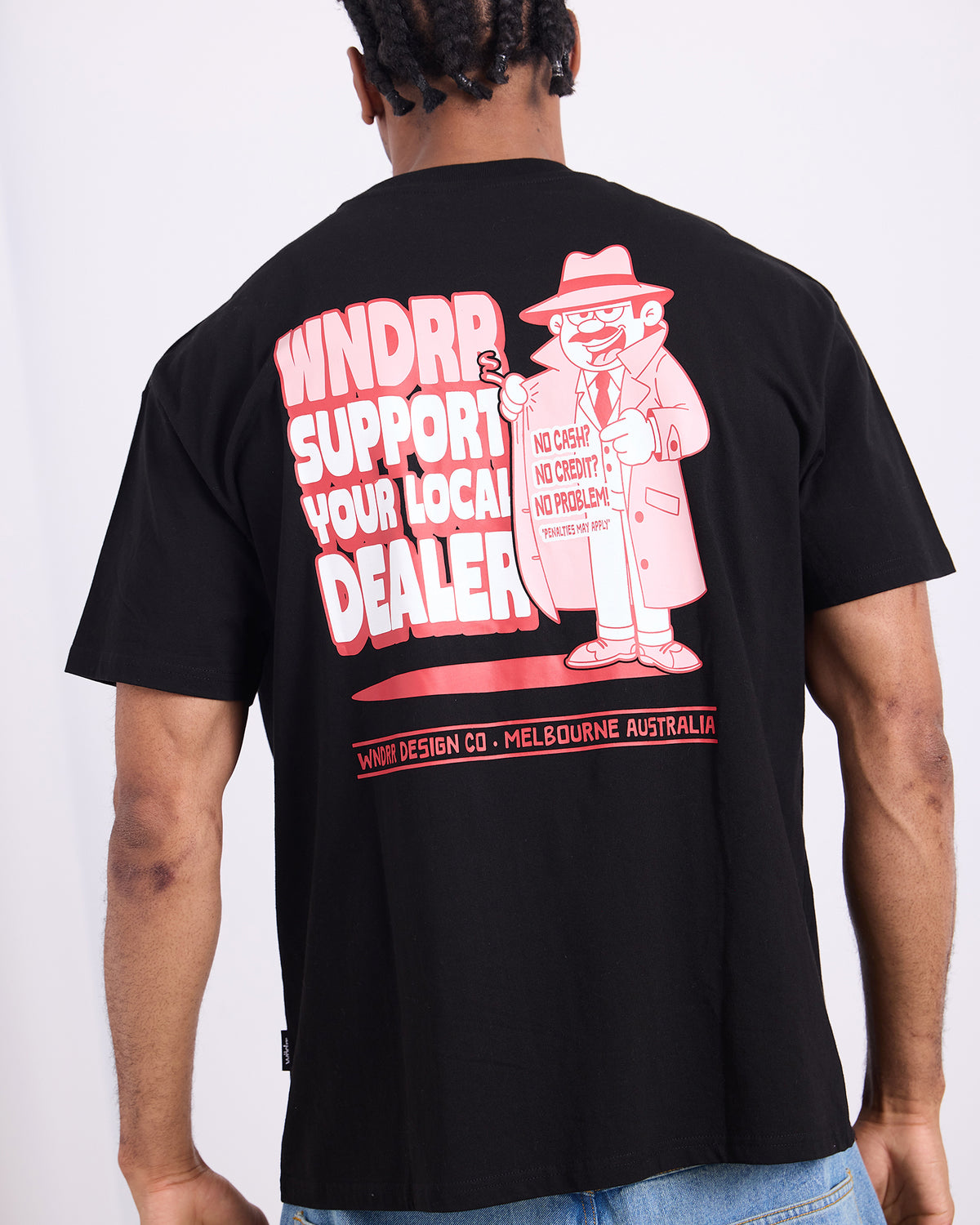 LOCAL BOX FIT TEE - BLACK/RED