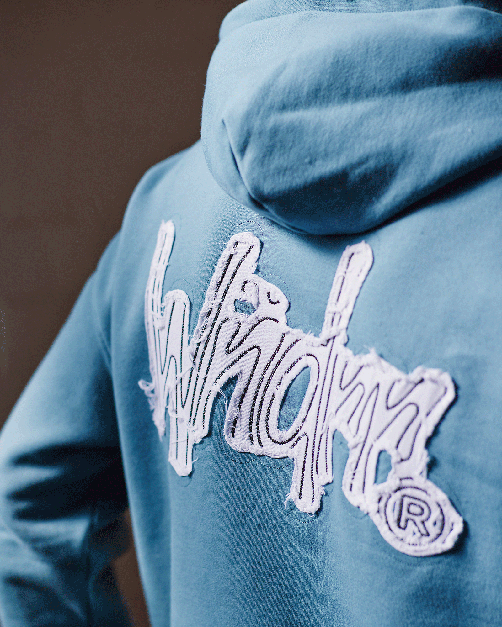 FRAYED HOOD SWEAT - DUSK BLUE