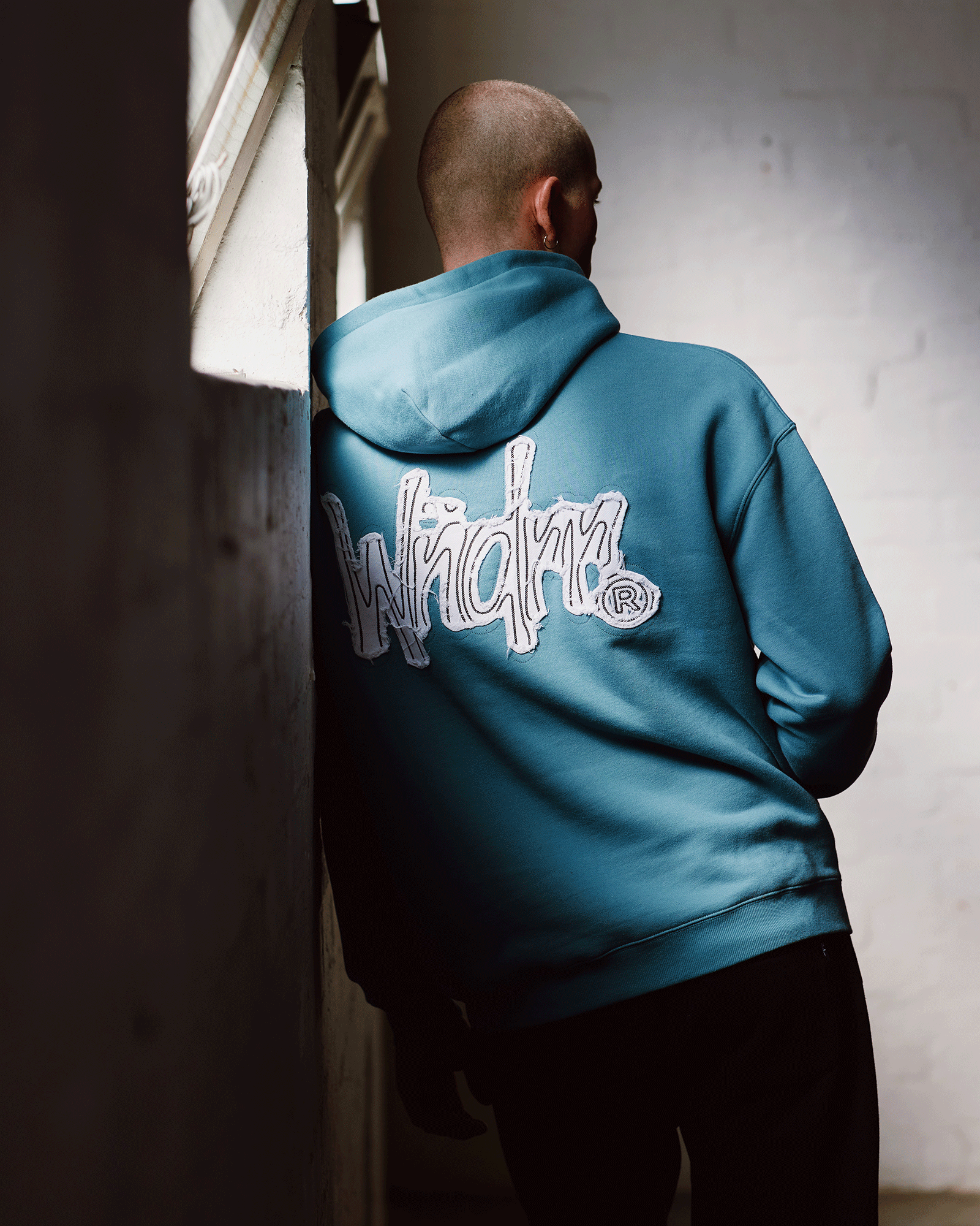 FRAYED HOOD SWEAT - DUSK BLUE