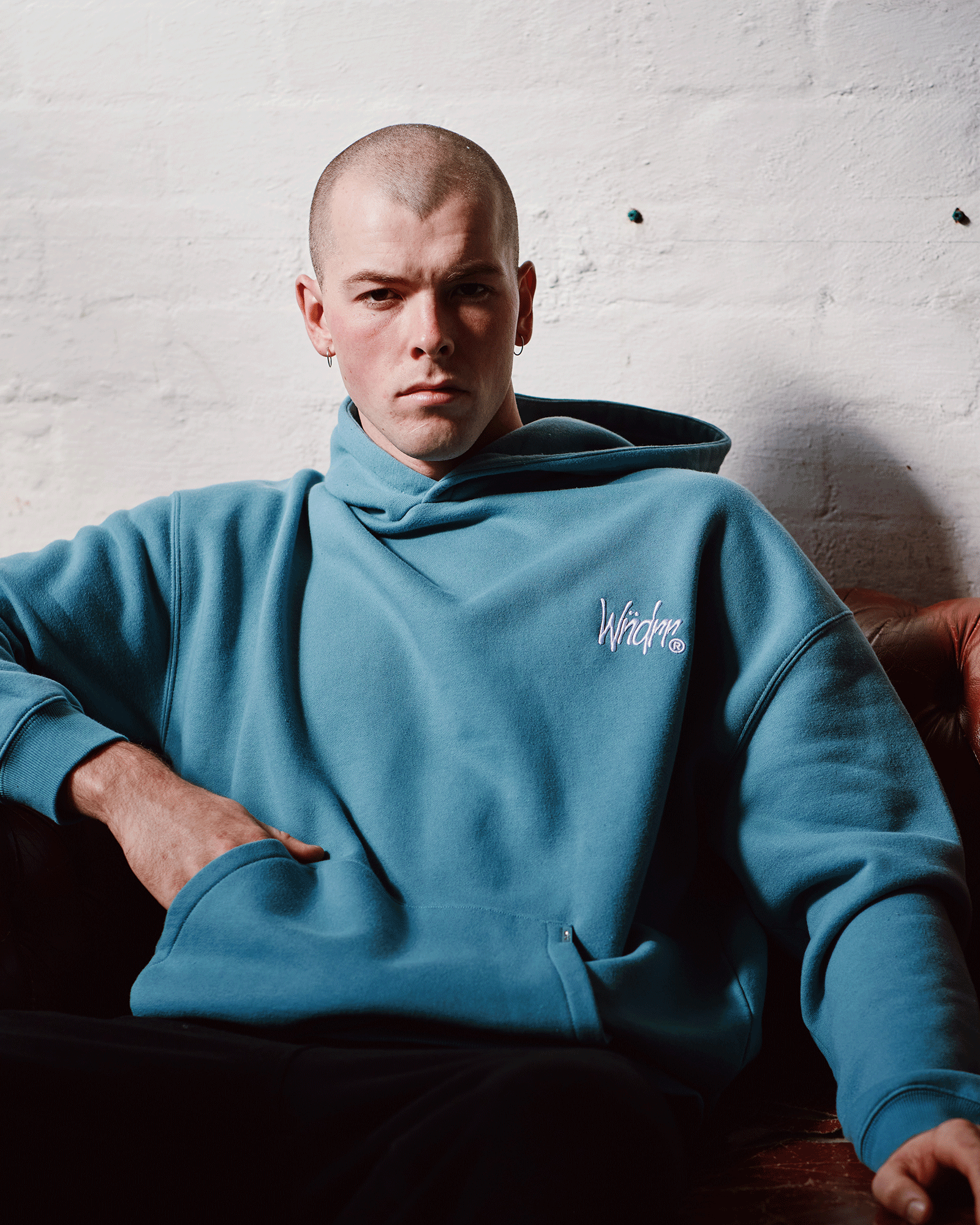 FRAYED HOOD SWEAT - DUSK BLUE