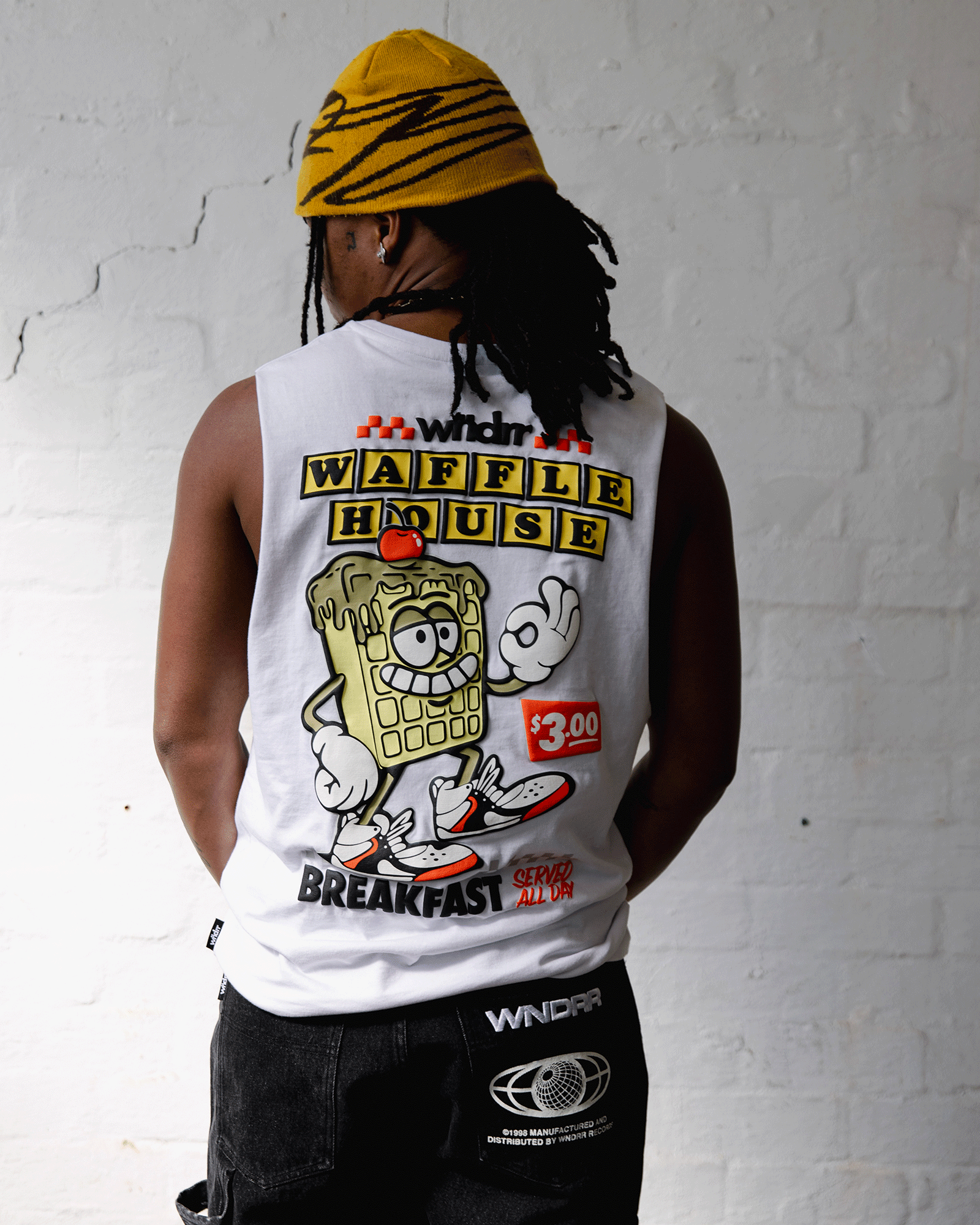 WAFFLE HOUSE MUSCLE TOP - WHITE