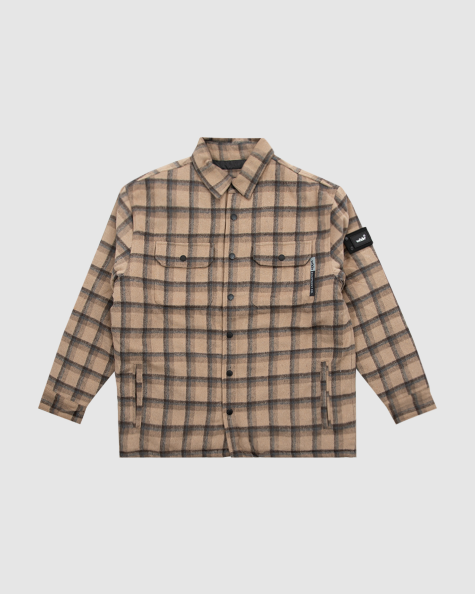 COUNTY CHECK OVERSHIRT - TAN/BLACK