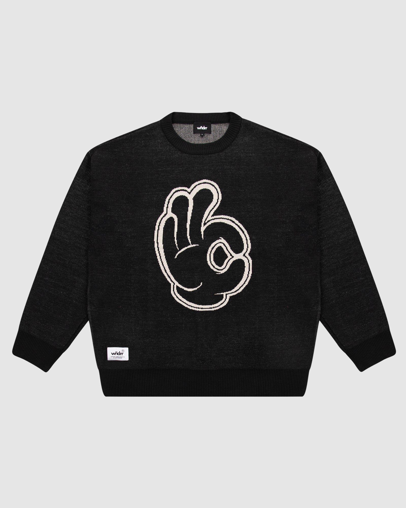 A-OK CREW KNIT - BLACK