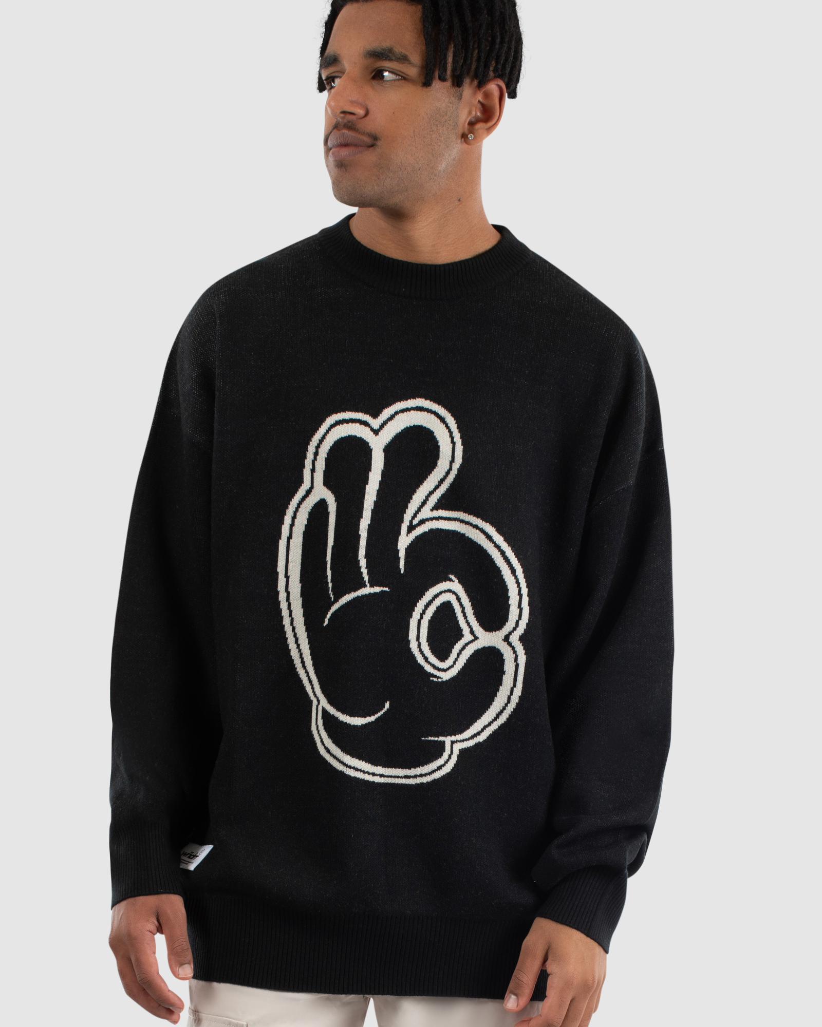 A-OK CREW KNIT - BLACK