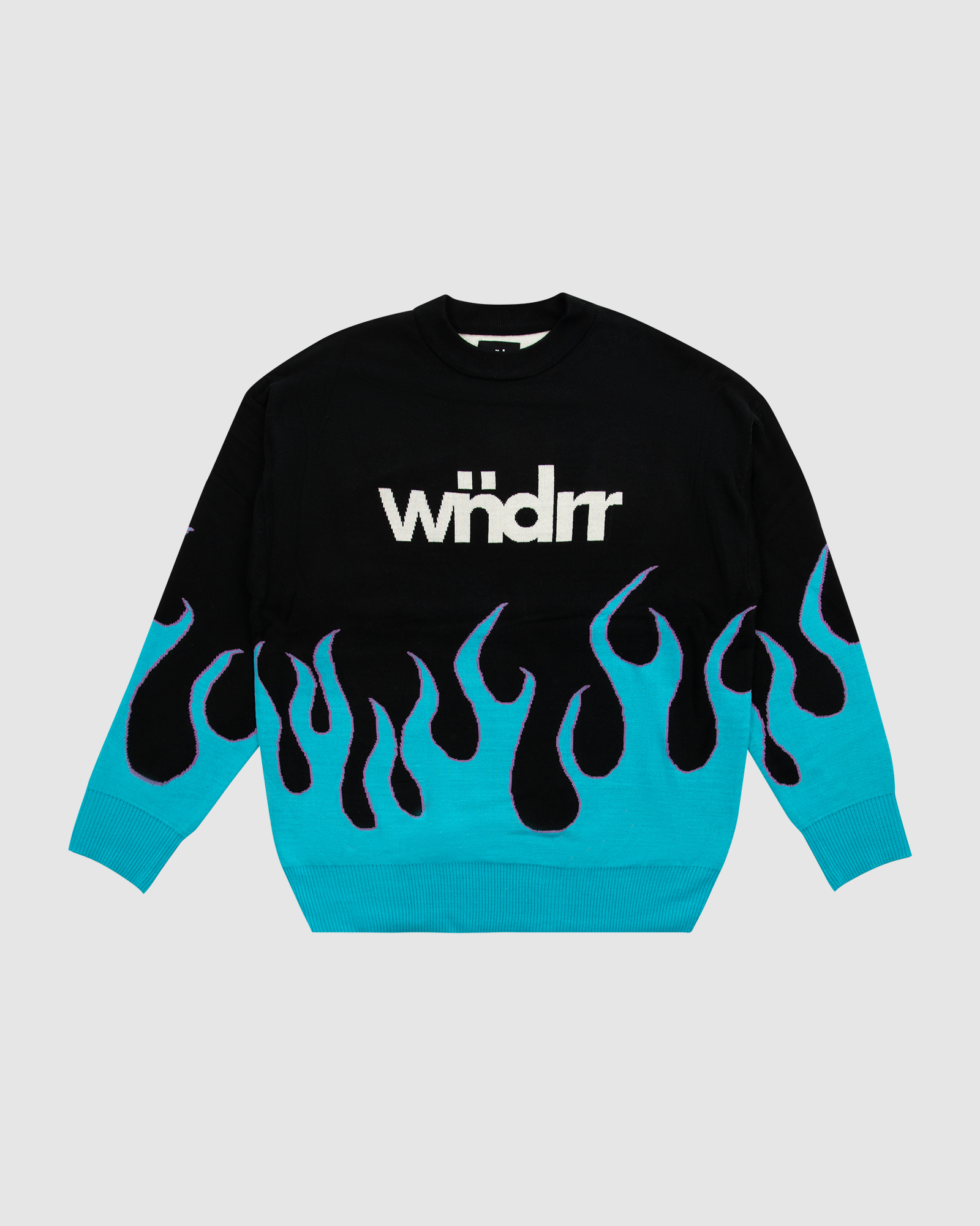 FLAME CREW KNIT - BLACK/BLUE