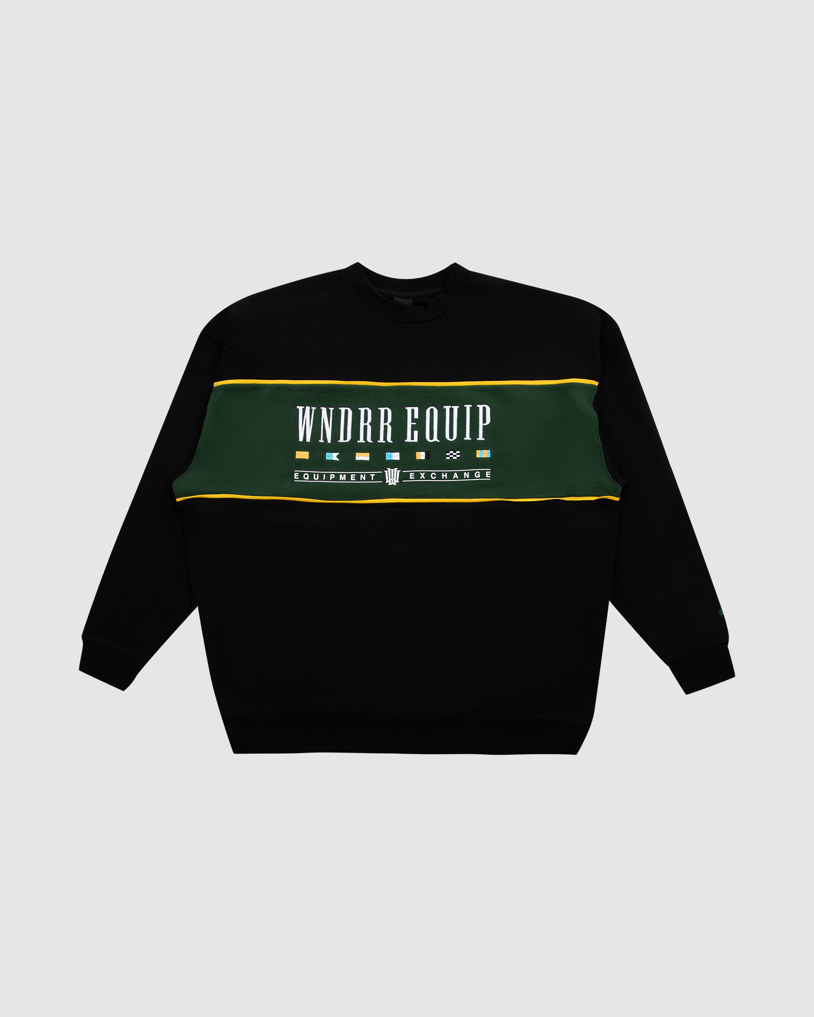 EXCHANGE PANEL CREW SWEAT - BLACK FOREST/GREEN
