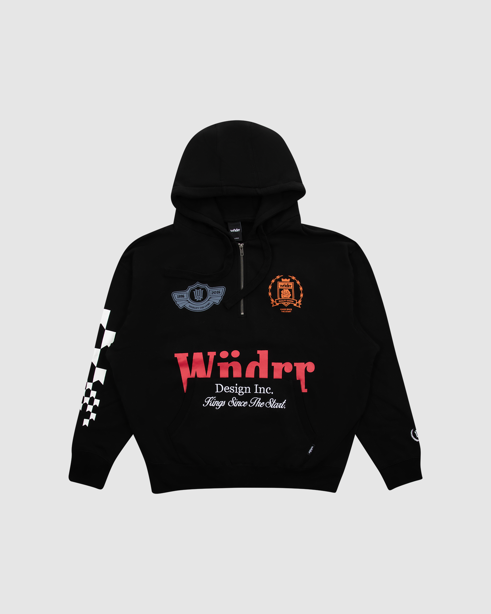 SLIPSTREAM 1/4 ZIP HOOD SWEAT - BLACK