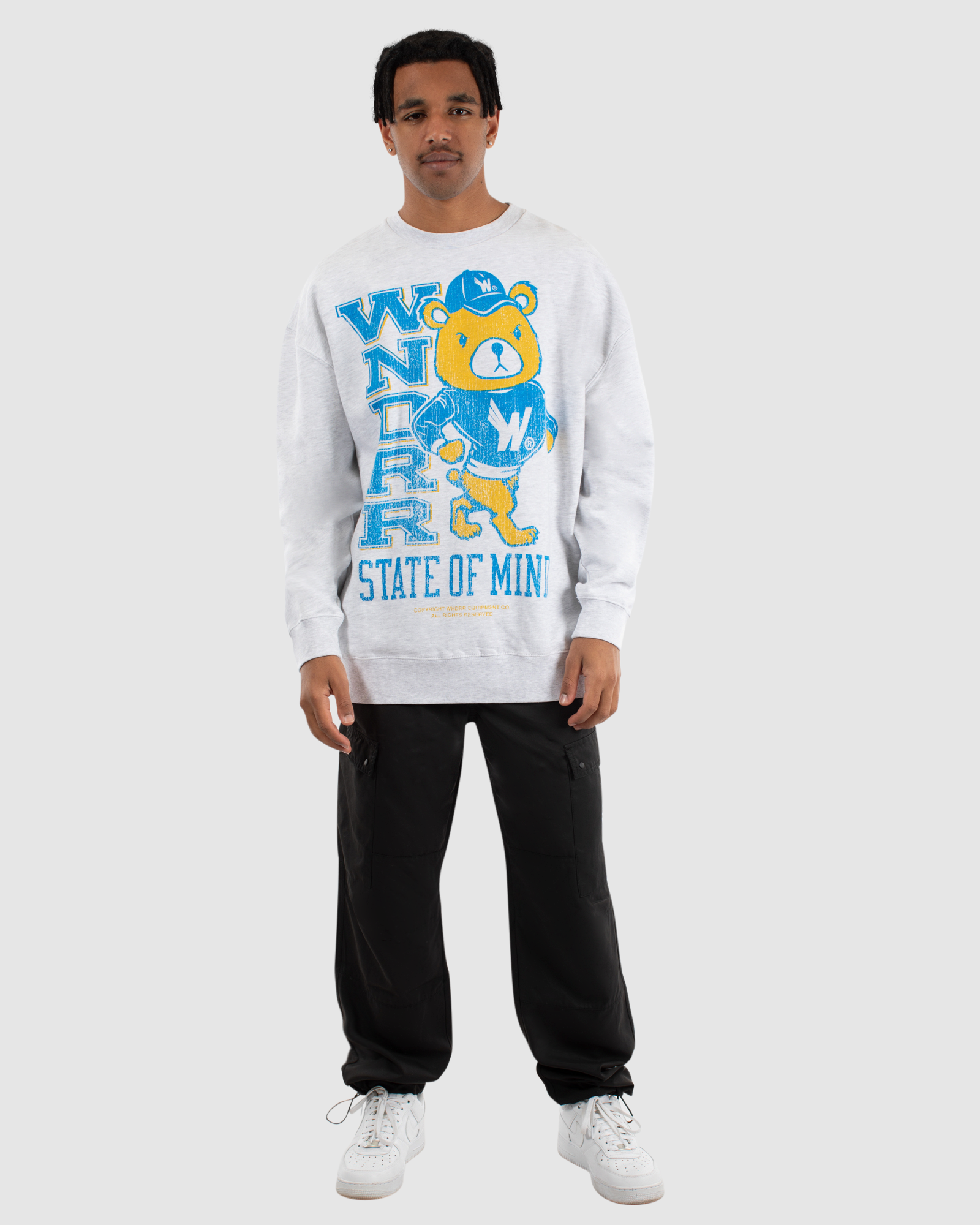 PRECINCT CREW SWEAT - WHITE MARLE