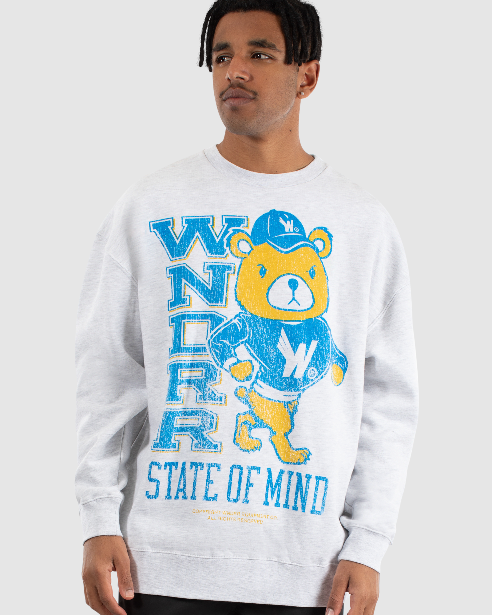 PRECINCT CREW SWEAT - WHITE MARLE