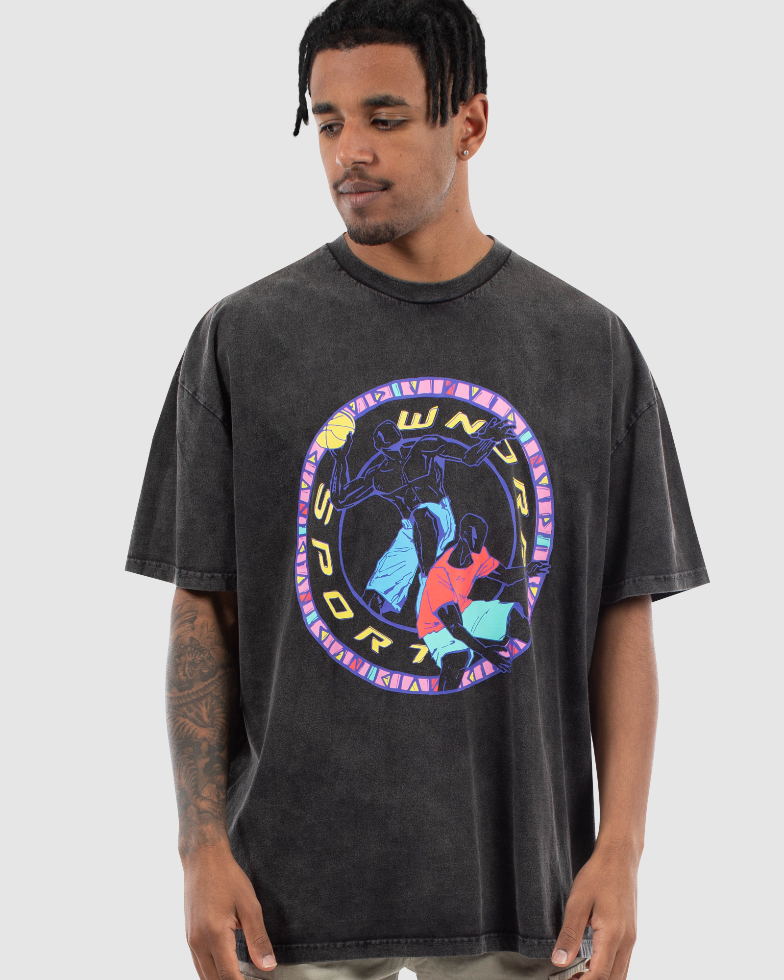 BOUNCE VINTAGE FIT TEE - WASHED BLACK
