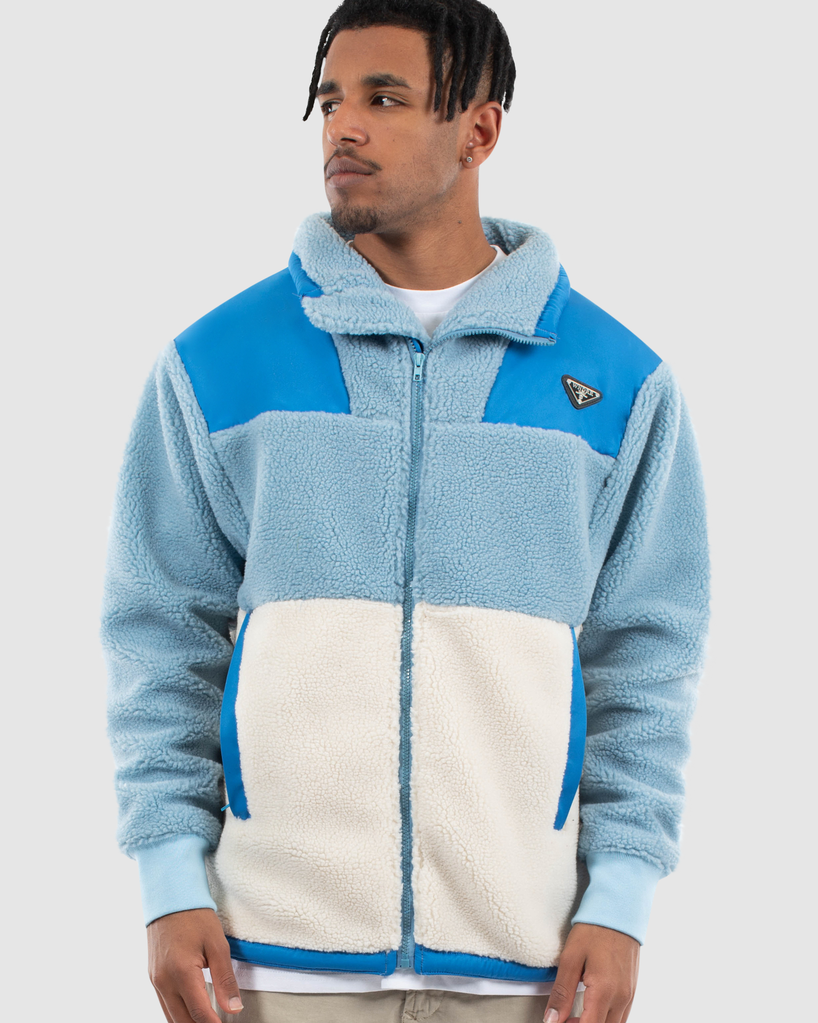 PARLAY SHERPA JACKET - BLUE/OFF WHITE