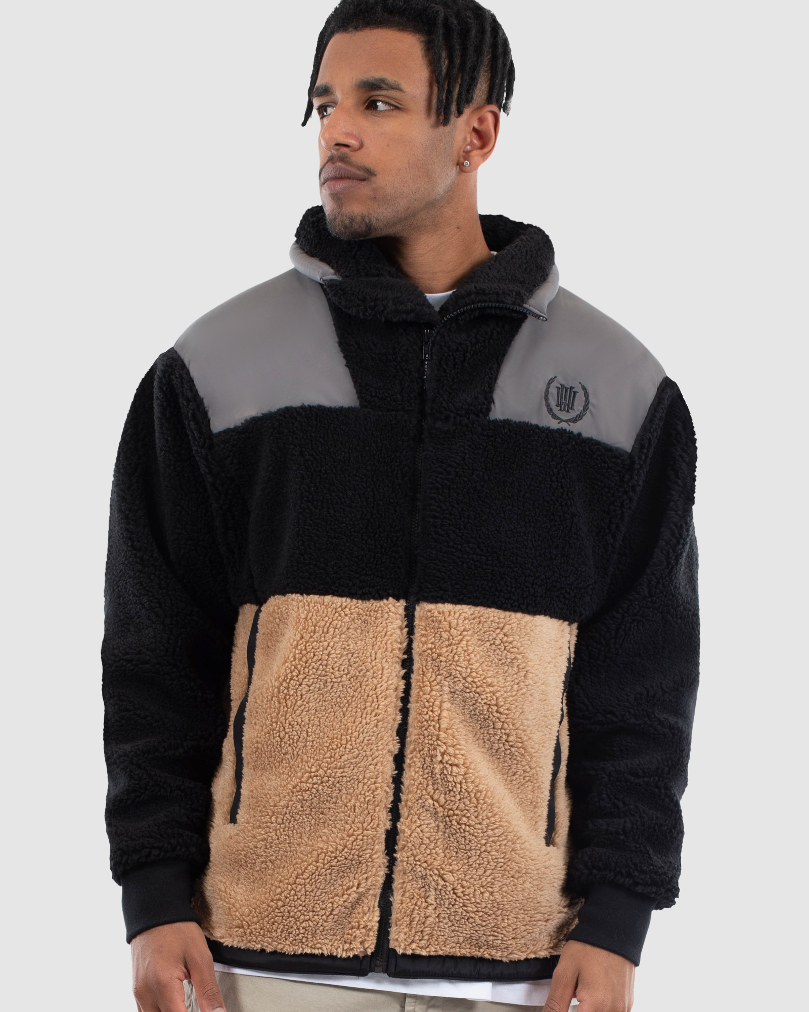 DEPARTMENT SHERPA JACKET - BLACK/GREY