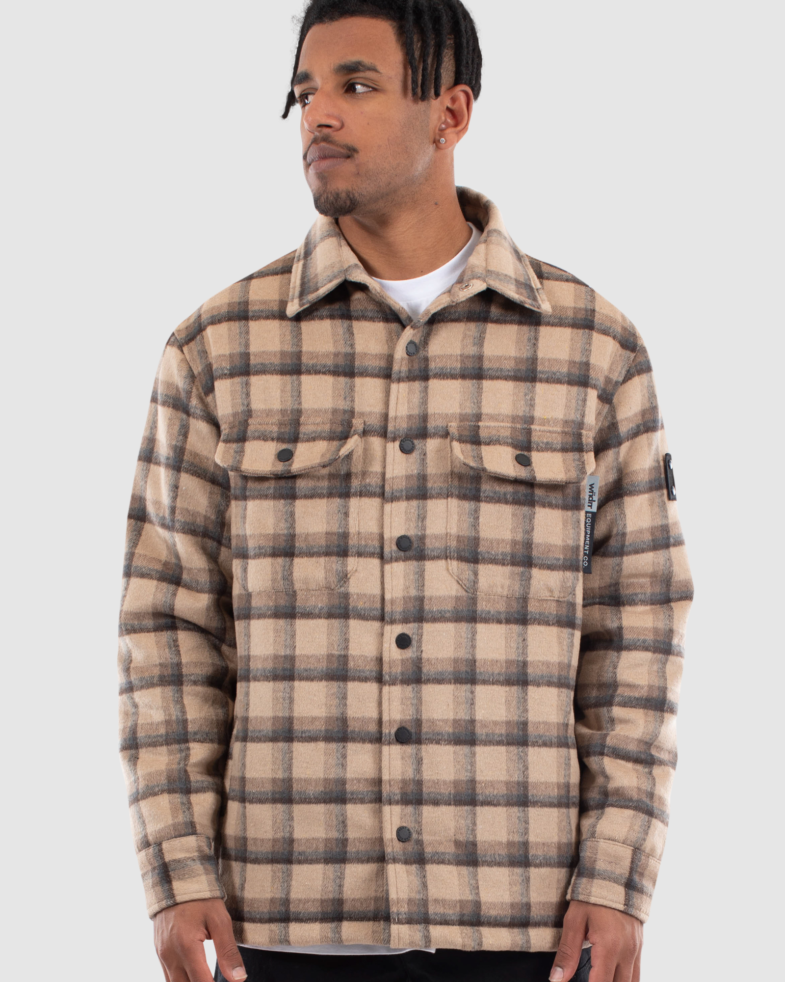 COUNTY CHECK OVERSHIRT - TAN/BLACK