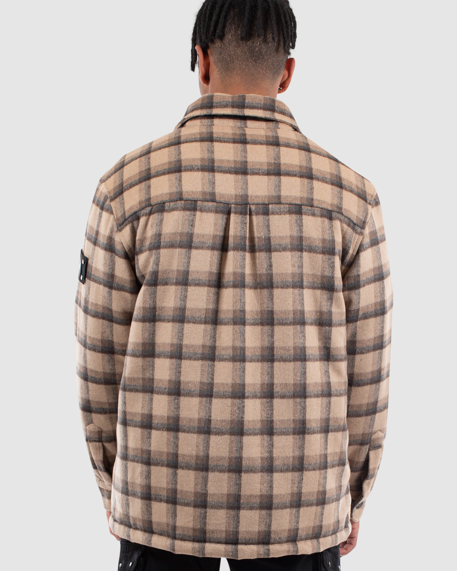 COUNTY CHECK OVERSHIRT - TAN/BLACK