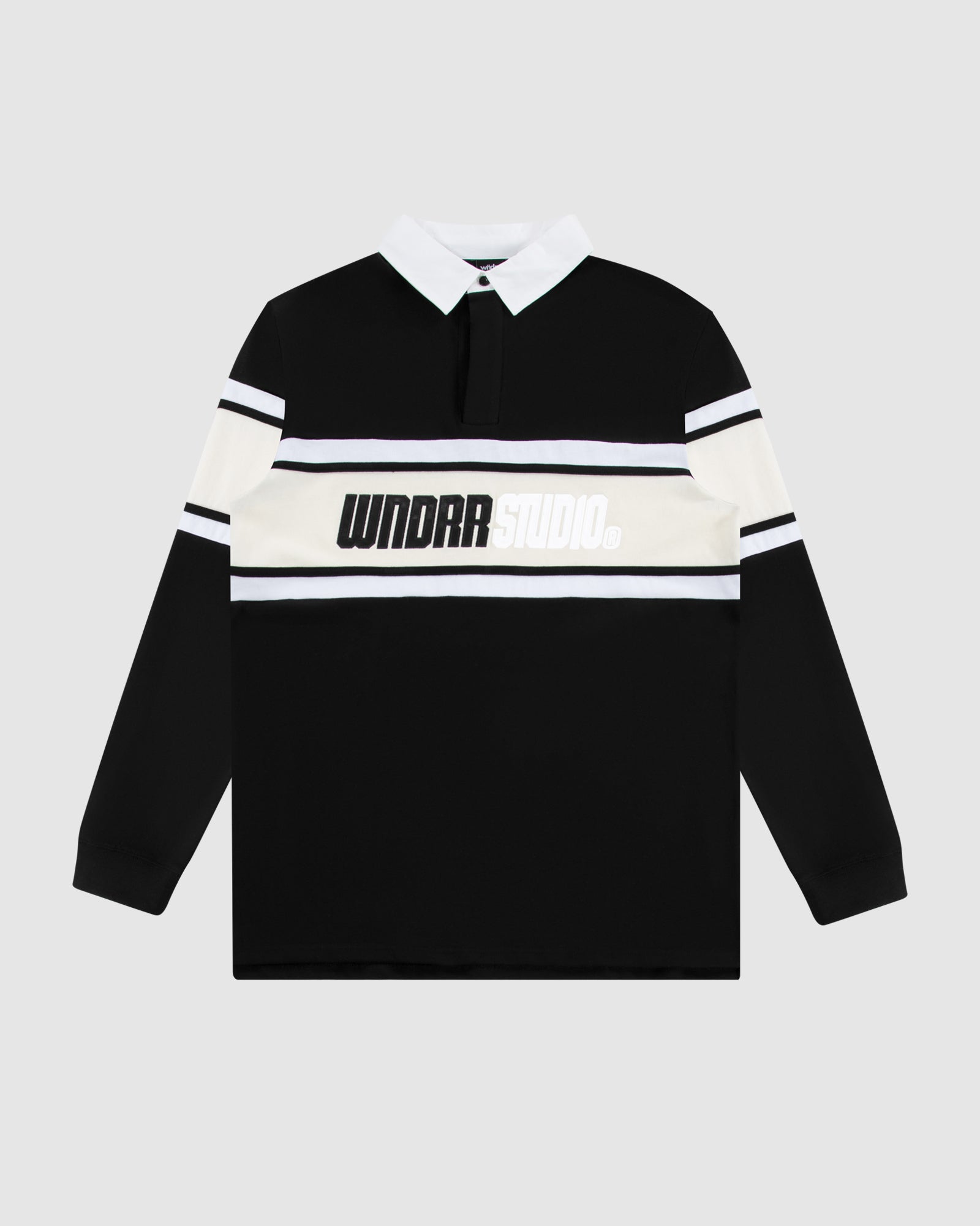 STUDIO PANEL RUGBY POLO - FADED BLACK