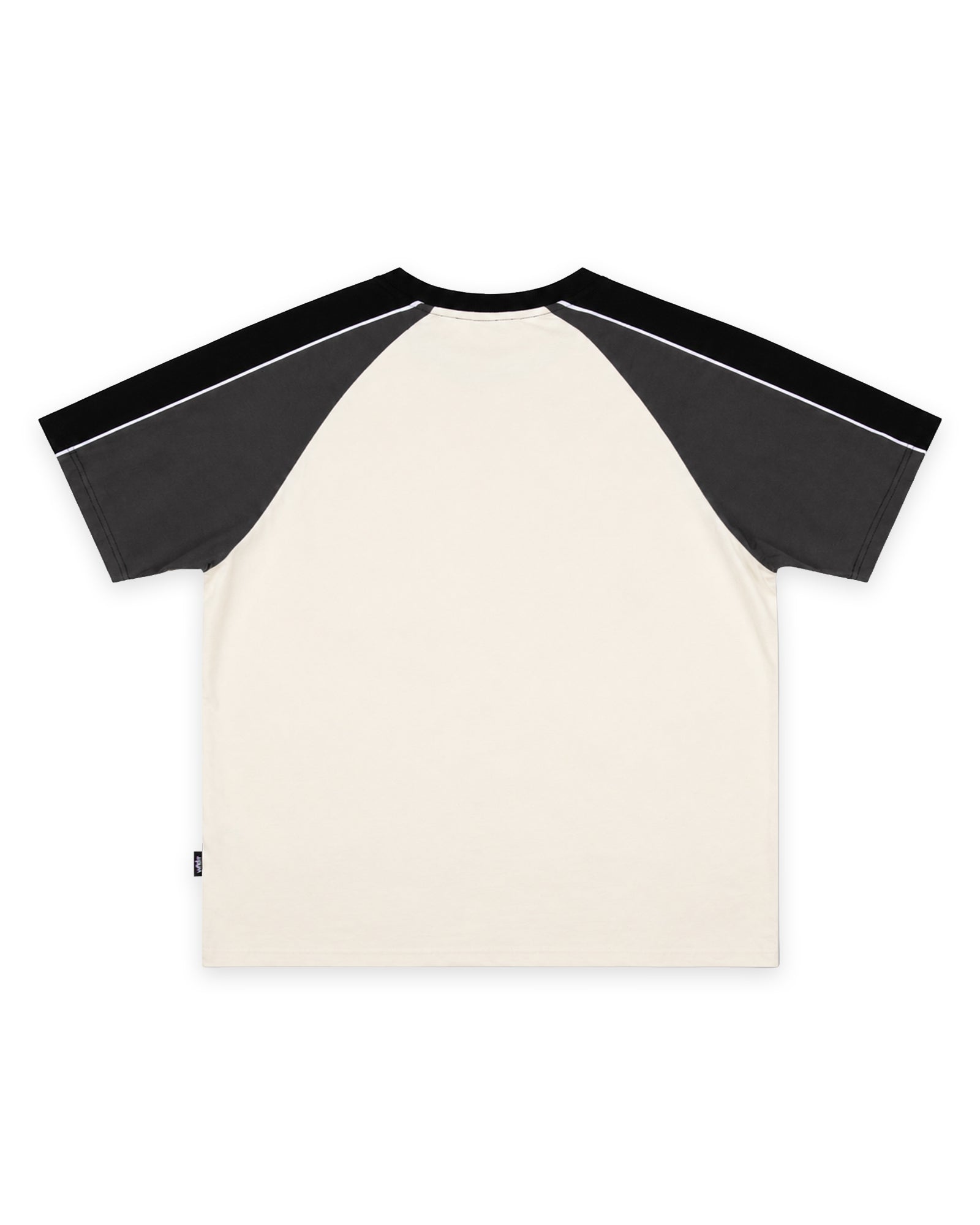 ASSET RAGLAN BOX FIT TEE - WHITE/CHARCOAL