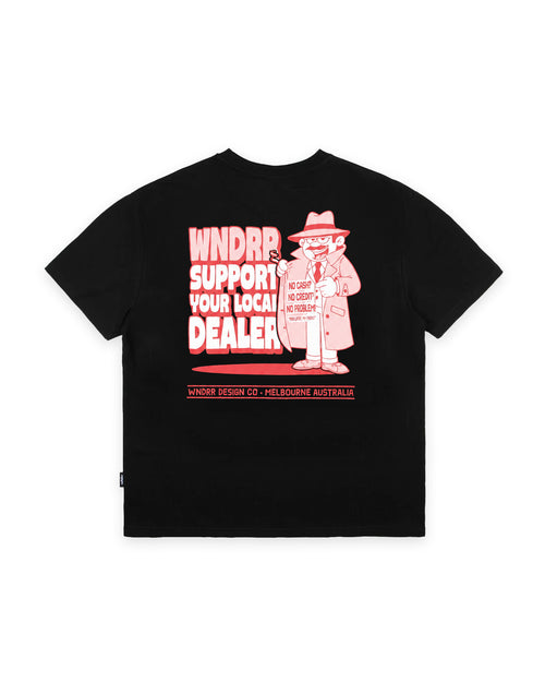 LOCAL BOX FIT TEE - BLACK/RED