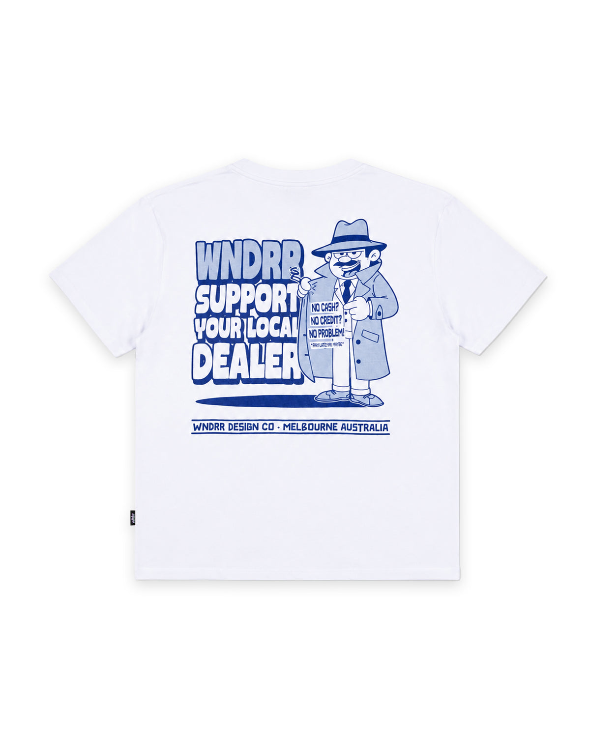 LOCAL BOX FIT TEE - WHITE/BLUE