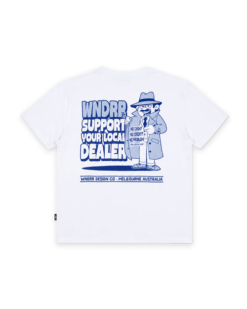 LOCAL BOX FIT TEE - WHITE/BLUE