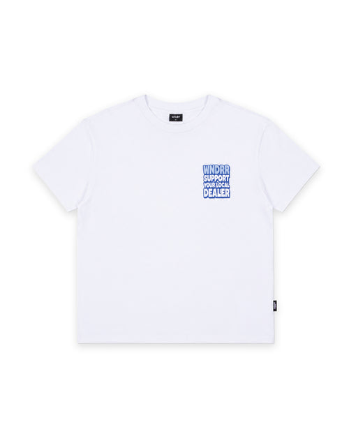 LOCAL BOX FIT TEE - WHITE/BLUE