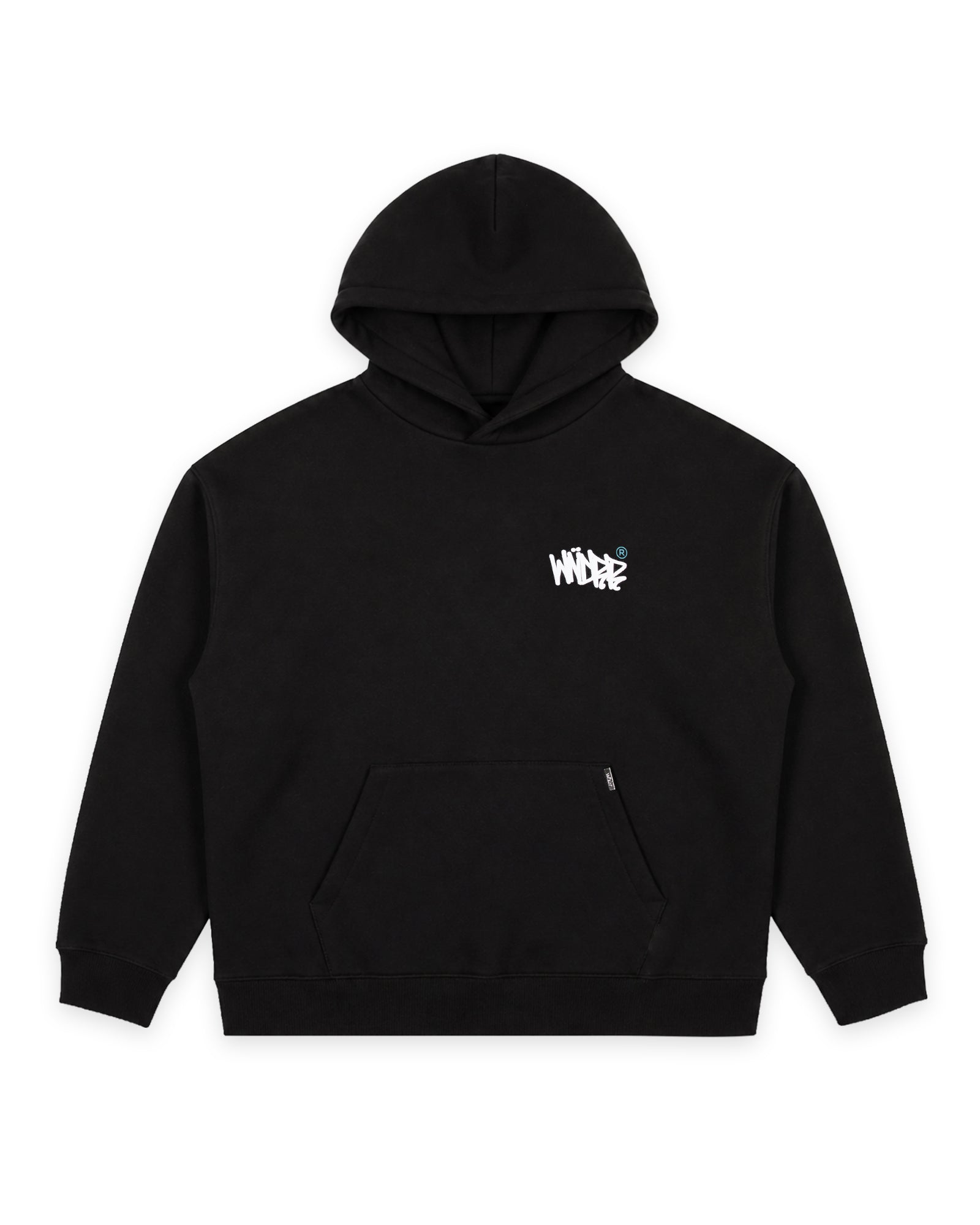 TAGGED HOOD SWEAT - BLACK