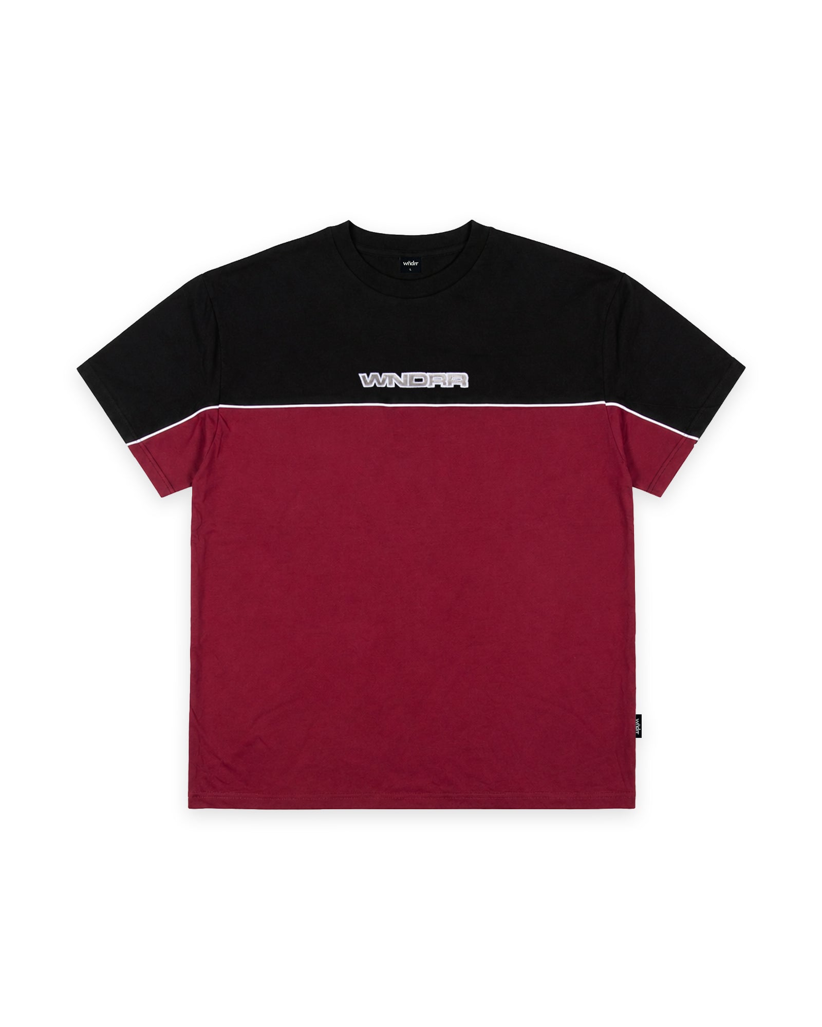 CHANNEL PANEL BOX FIT TEE - BLACK/RED