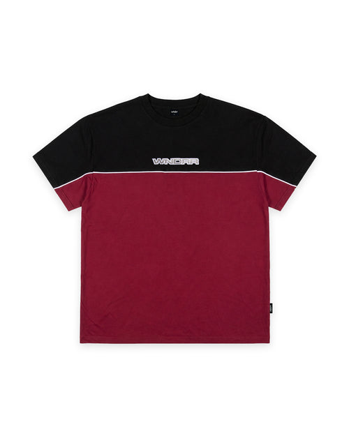 CHANNEL PANEL BOX FIT TEE - BLACK/RED